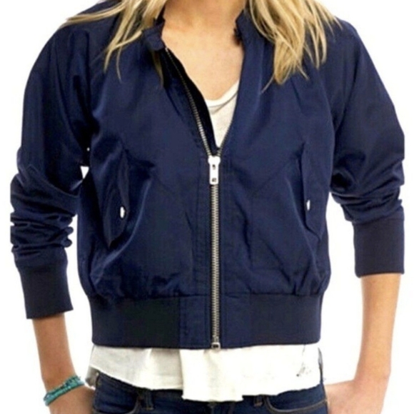 Free People Jackets & Blazers - Free People-Navy Blue-Midnight Women’s Bomber Jacket Sz XS